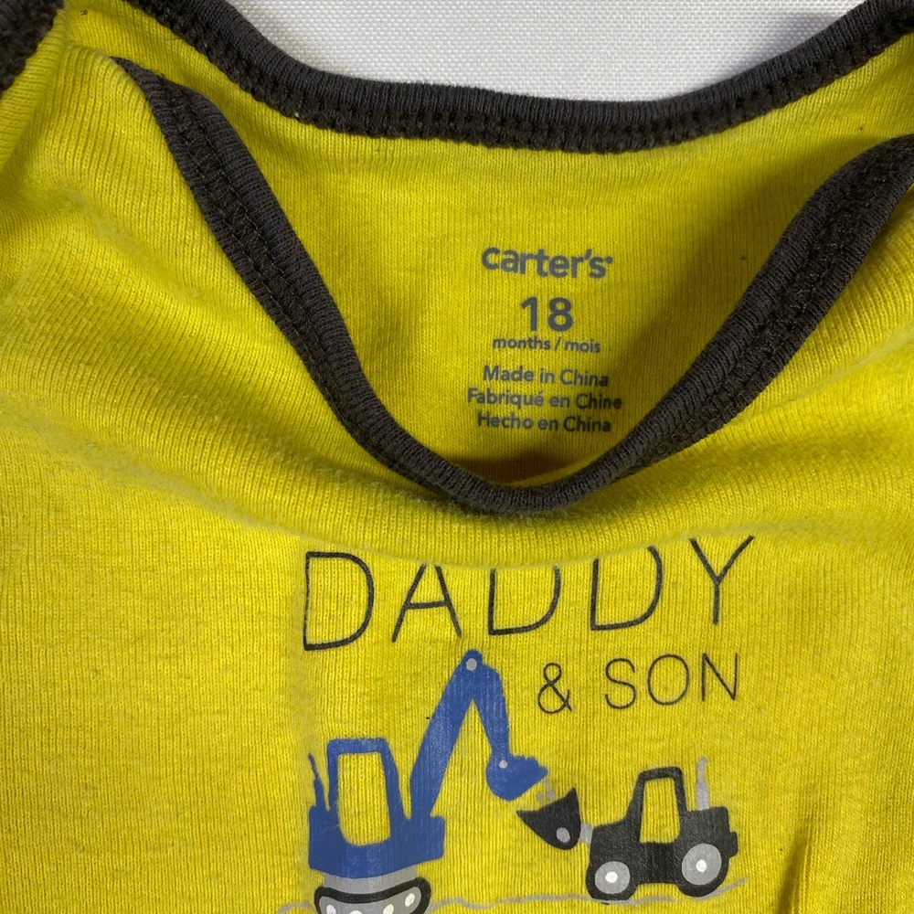 Carter's Yellow & Navy Baby Outfit Bundle Construction Size 18 Months - Picture 6 of 13
